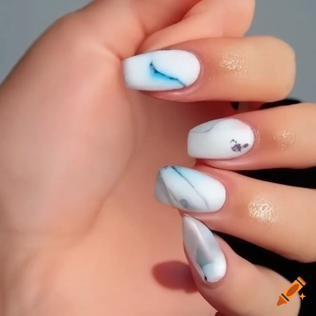 Hot Pink Marble Nails